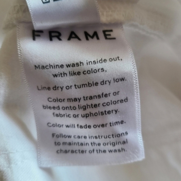 FRAME Le Skinny de Jeanne Raw Stagger Hem Jeans, Size 30, White, NWT - Picture 15 of 16